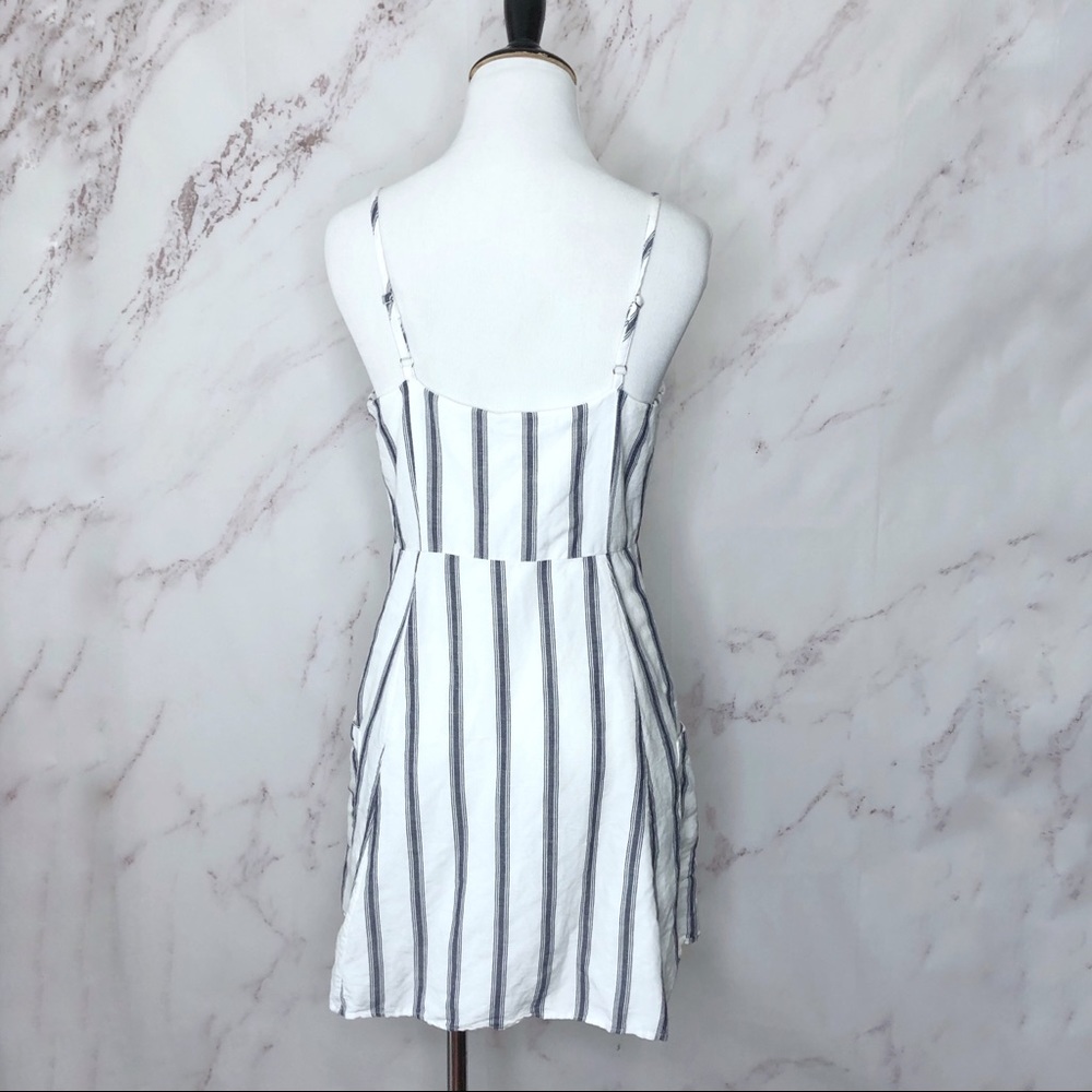 Rails Navy Striped Button Front Strappy Mini Dres… - image 2